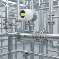 Débitmètre électromagnétique sanitaire avancé RS485 en acier inoxydable 316L de qualité alimentaire, haute précision, à raccord Tri-Clamp pour eau/liquide, OEM