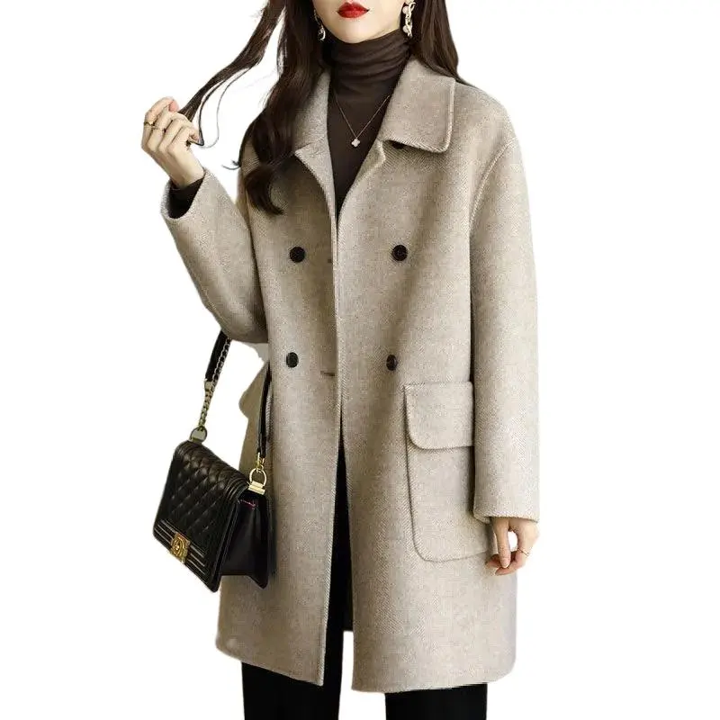 Cheap Price Hot Sale autumn and winter thickened women's trench coats slim medium and long korean coat for ladies