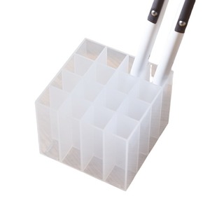 Pen Holder Square Transparent PP Material For Desk Organization Student Stationery Storage Multi Functional With Logo Printing - Product Image 4