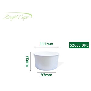 Vente en gros Emballage rond 520cc Simple Double bol en papier PE Jetable Portable Boîte à lunch Bento Bol en papier Philippines - Product Image 2