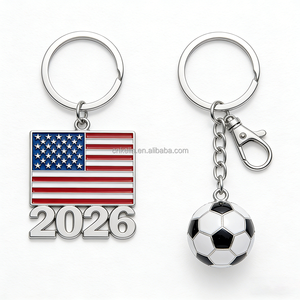 2026 Custom Personalized Wholesale Metal USA Canada Mexico Key Ring Sport Football Keychain WITH LOGO