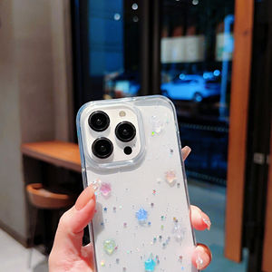 New Night Glowing Mini Drip Glue <span class=keywords><strong>Star</strong></span> Pattern Anti-Drop Phone Case para iPhone 12 13 14 15 Pro Max Fundas para teléfonos móviles - Product Image 4