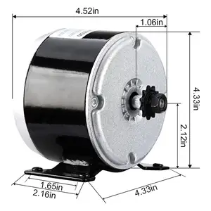 Small Brushed Permanent Magnet Electric Motor For E Scooter Drive Speed Control 24V 350W 3000RPM