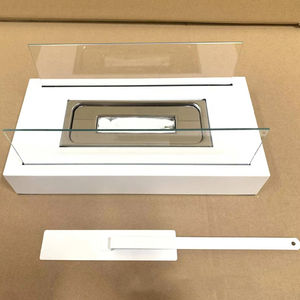 Beliebtes Design Edelstahl Freistehender Bioethanol Kamin Moderne rechteckige Tischplatte Feuerstelle Rauchfrei Innen/Außen - Product Image 1