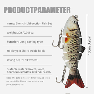 LUSHAZER 5 unids/set señuelo de pesca multiarticulado 100mm 20g Swimbait cebo duro realista señuelos de hundimiento Wobbler para lubina trucha - Product Image 3