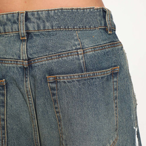 Pantalones vaqueros plisados delanteros para hombre, de mezclilla lavada, al por mayor, estilo holgado, fabricados en Guangzhou Xintang, colección Primavera 2026 - Product Image 4