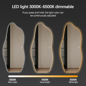 <span class=keywords><strong>Espejo</strong></span> LED inteligente irregular montado en la pared de longitud completa iluminado moderno salón <span class=keywords><strong>baño</strong></span> Hotel <span class=keywords><strong>espejo</strong></span> con control táctil - Product Image 2