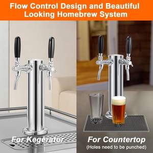 Piezas <span class=keywords><strong>de</strong></span> kegerator <span class=keywords><strong>de</strong></span> torre <span class=keywords><strong>de</strong></span> <span class=keywords><strong>cerveza</strong></span> <span class=keywords><strong>de</strong></span> doble <span class=keywords><strong>grifo</strong></span> con control <span class=keywords><strong>de</strong></span> flujo ajustable mejorado con kit <span class=keywords><strong>de</strong></span> instalación <span class=keywords><strong>completo</strong></span> - Product Image 2