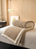 Manta de lana Sherpa de doble capa más Popular, logotipo personalizado, tejido para siesta, Color puro para invierno, cubierta cálida para aire acondicionado