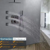 Système de douche à effet pluie style moderne complet caché sanitaire thermostatique à affichage numérique pour salle de bain