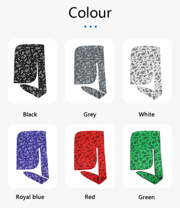 男性女性のための黒いポリエステルデザイナーDurag Paisleyパターン印刷されたDurag - Product Image 3