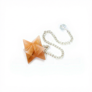 Péndulo de Radiestesia Merkabia de Tetraedro Estelar de Piedra Solar, Colgante de Cristal Tallado a Mano para Reiki con Cadena, Estilo Gujarati - Product Image 5