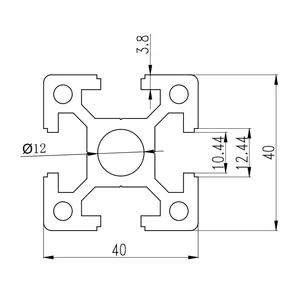 Shanghai Common Direct Factory Supply 4040H CNC Aluminium Extrusion 6000 Series Square Shape Profiles Bending Cutting Welding