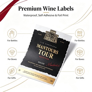 Etiquetas de Vino Premium, Impermeables, Autoadhesivas, Impresión en Lámina, Forma Irregular, Papel Recubierto para Botellas, Cajas y Regalos - Product Image 1