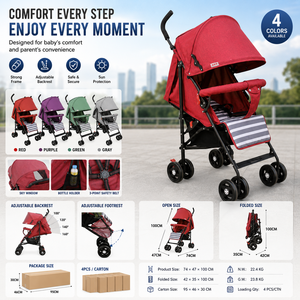 Poussette légère 3 en 1 pour bébé, pliage compact, <span class=keywords><strong>parapluie</strong></span>, voyage, voiture pour enfants âgés de 3 ans, dossier réglable, poussette pour bébé - Product Image 1