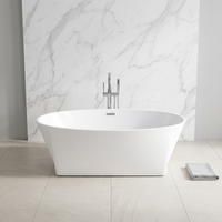 Baignoires en acrylique pour maison mobile, ovales modernes, autoportantes, avec robinet inclus, drain intégré, pour salle de bain intérieure, hôtel, villa, écologiques