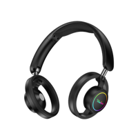 Casque sans fil supra-auriculaire en métal BT-23 avec éclairage LED RGB et suppression du bruit ENC 5.3 pour aviation et audiophiles - Vente en gros