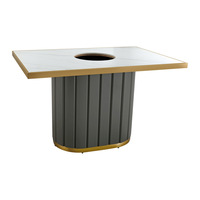 Table de Hot Pot Commerciale avec Plaque à Induction, Plateau en Marbre, Structure Métallique, Design Moderne, Barbecue pour Restaurant, Hotpot BBQ