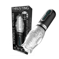 Godet de masturbation masculin 5 vitesses, rétractable, rotatif, 7 modes de vibration, étanche, avec fonctions de poussée et de succion, double fonction, jouet sexuel