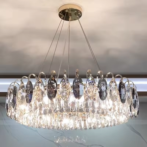Home Decoration Led Hanging <b>Light</b> Hotel Restaurant Rectangle Led Gray K9 Crystal <b>Chandelier</b> - Product Image 4