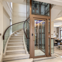 Ascensore Moderno per Villa, Elevatore di Lusso per Casa, Cabina in Vetro Senza Ingranaggi, in Lega di Alluminio Scorrevole, per Townhouse da 2 a 4 Piani, 400kg, Certificato CE