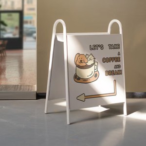 Stainless Steel A-<strong>Frame</strong> <strong>Sign</strong> Board Outdoor Cafe Shop Restaurant Advertising Front for Storefront Sidewalk <strong>Sign</strong> Durable Weather - Product Image 2