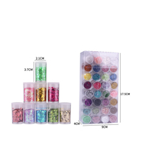 Ensemble de paillettes épaisses de 32 couleurs, paillettes holographiques, gel à paillettes pour vernis à ongles, paillettes pour globe à neige, gobelet