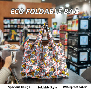 Eco-friendly Foldable Shopping <b>Bag</b> Reusable Waterproof <b>Tote</b> Custom Logo Print <b>Large</b> Carry <b>Bag</b> <b>for</b> Grocery <b>Travel</b> - Product Image 2