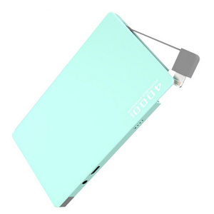 Xách tay Ultra Slim 4000mAh Li-polymer pin ngân hàng điện với được xây dựng trong cáp đôi USB nhanh chóng sạc 2A đầu ra - Product Image 3