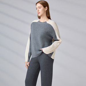 Pull-over en laine tricoté à manches longues OEM OCS pour femme, col rond, anti-boulochage, automne-hiver. - Product Image 3