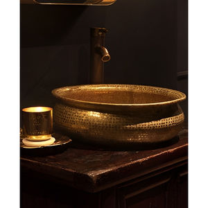 Artículo en Venta Caliente 2026: Lavabo de Baño Redondo de Metal Hecho a Mano para Venta por Exportadores - Product Image 1