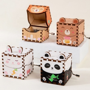 Children Handmade DIY Wooden Music Box Kids Educational Toys Decoration <strong>Mini</strong> Wood <strong>Hand</strong> Crank Musical Gifts for Boys Girls - Product Image 4