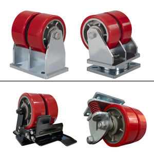 6 polegadas Metal aço PU pesados rodízios 8 polegadas duplo freio recipiente rodízios - Product Image 5