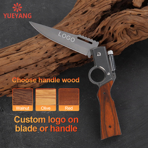 YUEYANG <span class=keywords><strong>Mini</strong></span>-Taschenlampe mit <span class=keywords><strong>LED</strong></span>-Licht, klappbares taktisches Outdoor-Schutz-Taschenmesser, Multifunktionswerkzeug mit gravierbarem Holzgriff, OEM DIY - Product Image 2