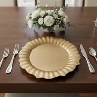 Assiette de Présentation en Plastique PP de 13 Pouces, Luxe, Durable et Réutilisable pour Mariages, Anniversaires, Dîners, Événements Intérieurs et Extérieurs, Fêtes à Domicile - Vente en Gros