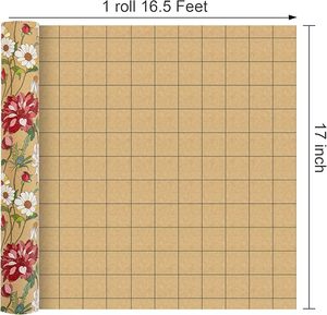 5 meters daily watercolor red <b>white</b> flower pattern kraft <b>paper</b> <b>wrapping</b> <b>paper</b> for mothers' day and valentine's day - Product Image 5