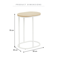 Table d'appoint moderne en fer rectangulaire en forme de C Table basse en bois MDF au design simple et léger pour hôtel ou salon