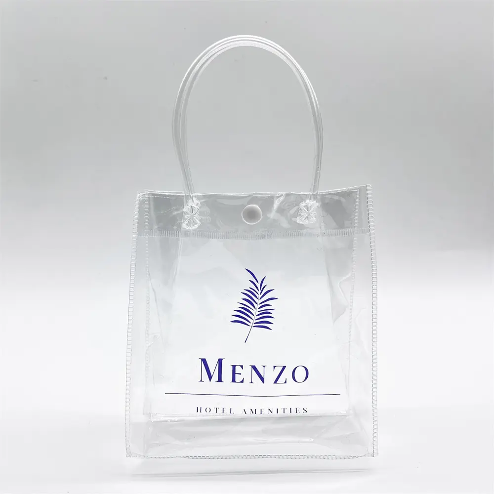 Oem, Заводская распродажа, индивидуальный логотип, одобренный экологически новый прозрачный подарок, маленькая сумка для покупок из ПВХ, прозрачная пластиковая сумка для покупок