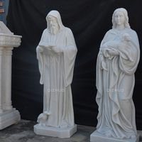 Statue religieuse de St Charbel en marbre de pierre catholique faite à la main de taille réelle