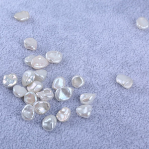 Granulés de perles régénérées blanches de 7-8 mm, non poreux, semi-finis, naturels, cultivés, colorés, pour projets créatifs - Product Image 3