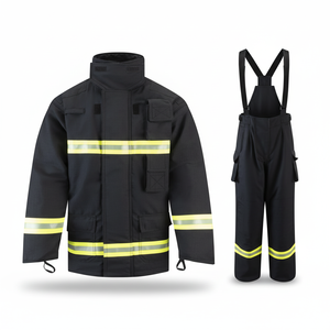 CE-Zertifizierter Aramid-Baumwoll-Feuerwehranzug Reflektierender Brandbekämpfungsanzug Waldbrand-Ausrüstungsset mit Helm, Jacke und Hose - Product Image 3