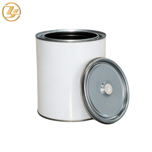 Bidon rond en fer blanc <span class=keywords><strong>vide</strong></span> pour produits chimiques, capacité 1 litre, avec revêtement interne en résine époxy, impression CMYK 4 couleurs, couvercle - Product Image 1