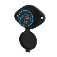 Chargeur rapide USB-A 3.0, USB-C PD 3.0, chargeur de téléphone portable 12V 24V, prise de charge USB plate pour camping-car et bateau
