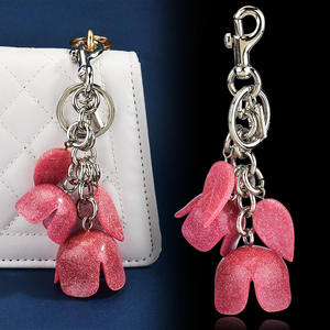 Porte-clés tendance en métal imprimé lettres fleuries, motif rose élégant, pour sac, en promotion - Product Image 4