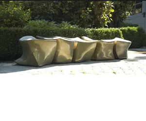 Moderno paisaje al aire libre cubo de hielo público bancos de Arte de metal escultura de jardín de acero inoxidable hogar patio decoración silla estatua