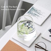 Sous-verres vierges pour sublimation, carreaux en céramique pour l'artisanat, sous-verres carrés, carreaux non émaillés de 4 pouces avec support en liège