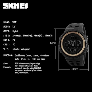 Relojes Digitales SKMEI 1251 de Fábrica en Stock, Garantía de Calidad, Relojes Electrónicos de Moda para Hombre con Resistencia al Agua de 50m - Product Image 6