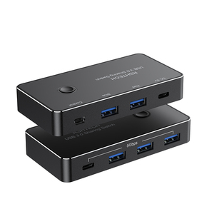 आरशटेक यूएसबी <span class=keywords><strong>2</strong></span> लैपटॉप या डेस्कटॉप, <span class=keywords><strong>3</strong></span> USB-A, <span class=keywords><strong>1</strong></span> टाइप-सी पोर्ट 5 जीबीपीएस डेटा ट्रांसफर के लिए आसान एक क्लिक डिवाइस स्विच <span class=keywords><strong>3</strong></span>.0 - Product Image 1