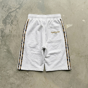 Shorts rayés en coton ample à taille élastique, style streetwear hip-hop, avec empiècements latéraux, collection été, de Fighting Ant Factory Supply - Product Image 2