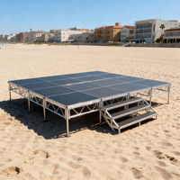4 * 4ft Deck 18mm Epaisseur Acrylic Board Stage Wedding Stage Mobile Stage Platform With Stair for Band /Concerts / Events / Music